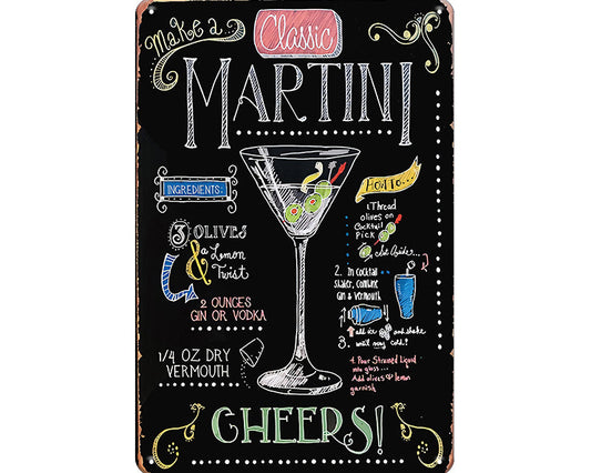 Metalen wandbord | Classic Martini | Cheers |