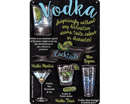 Metalen wandbord | Vodka cocktails |