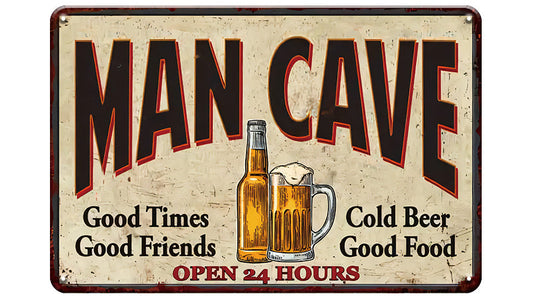 Metalen wandbord | Man cave | Open 24 hours |