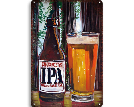 Metalen wandbord | IPA | Fles en glas |