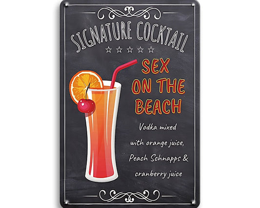 Metalen wandbord | Sex on the beach | Signature cocktail |