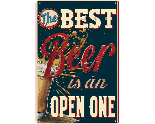 Metalen wandbord | Best beer is an open one |