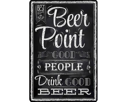 Metalen wandbord | Beer point | Good people drink good beer |