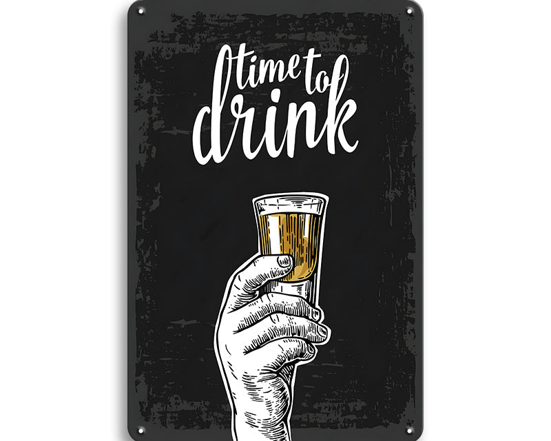 Metalen wandbord | TIme to drink |