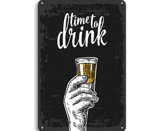 Metalen wandbord | TIme to drink |
