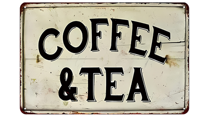 Metalen wandbord | Coffee & Tea |