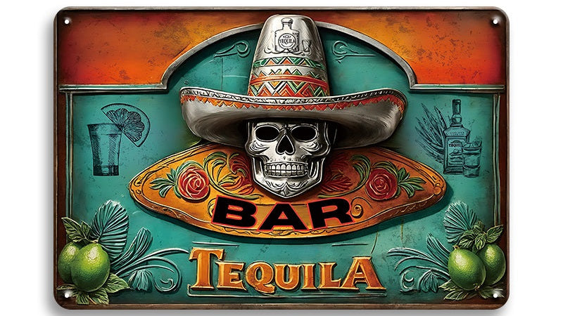 Metalen wandbord | Tequila bar |