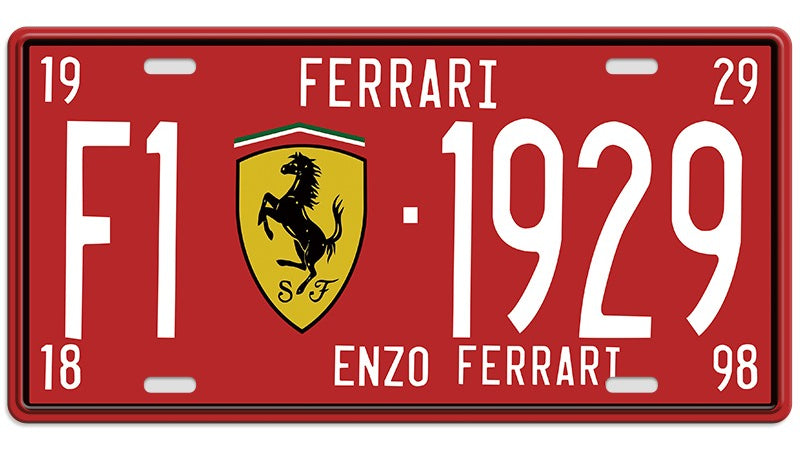 Metalen wandbord | Ferrari | Kentekenplaat | 15x30cm |