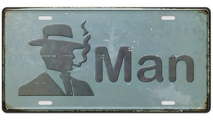 Metalen wandbord | Man | Kentekenplaat | 15x30cm |