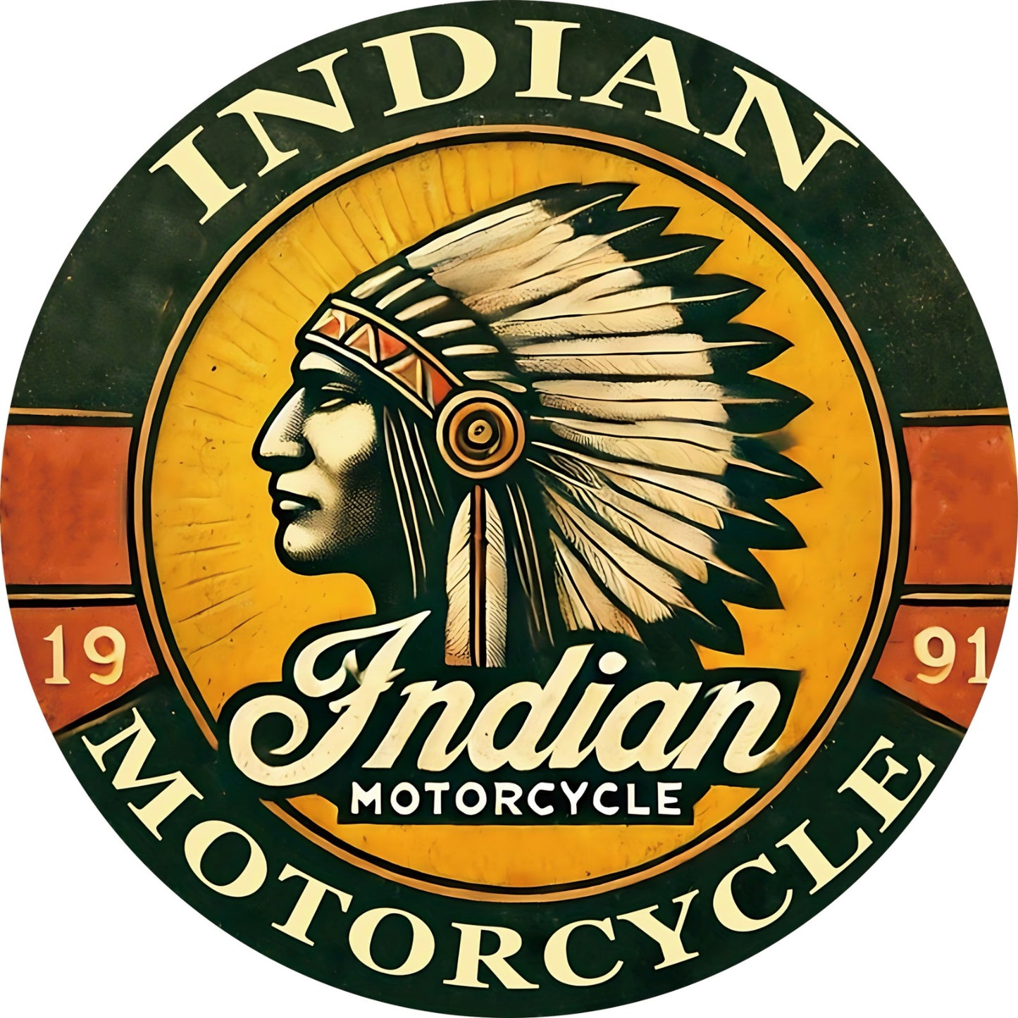 Metalen wandbord | Indian Motorcycle | 30CM | Rond |