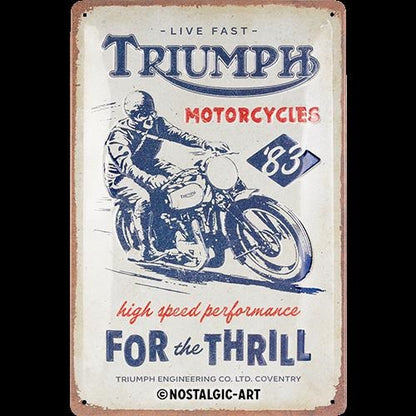 Metalen wandbord | Triumph for the thrill | 30x20cm |