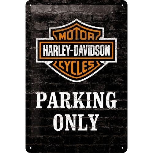 Metalen wandbord | Harley-Davidson parking only | 30x20cm |