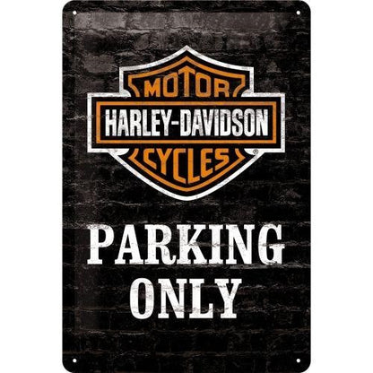 Metalen wandbord | Harley-Davidson parking only | 30x20cm |