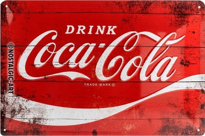 Metalen wandbord | Coca Cola Wave | 20x30cm |