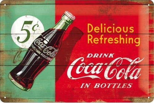 Metalen wandbord | Coca Cola bottle | 20x30cm |