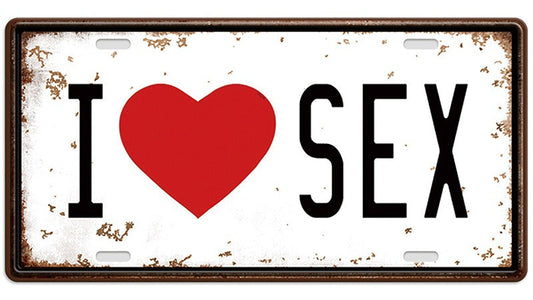 Metalen wandbord | I love sex | Kentekenplaat | 15x30cm |