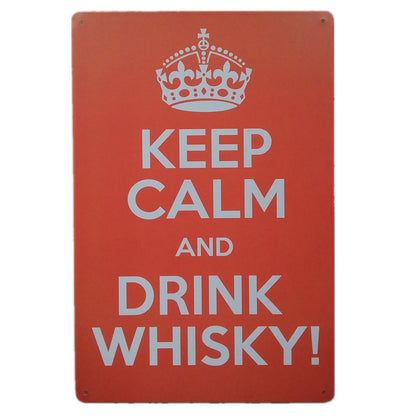 Metalen wandbord | Keep calm and drink whisky! |