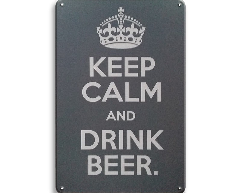 Metalen wandbord | Keep calm and drink beer |