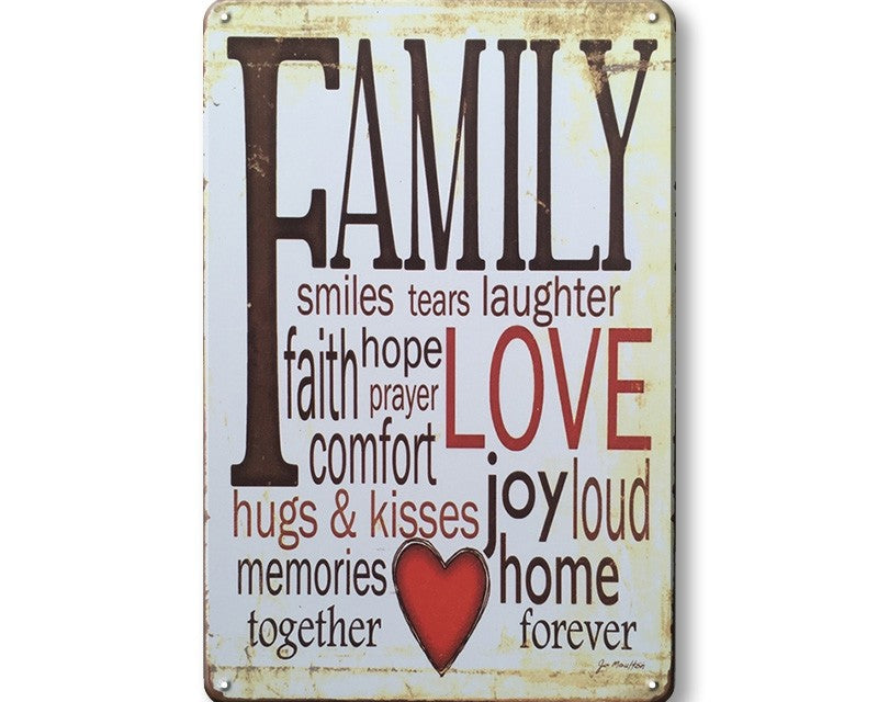 Metalen wandbord | Family love |