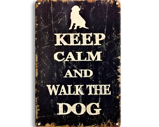 Metalen wandbord | Keep calm and walk the dog |