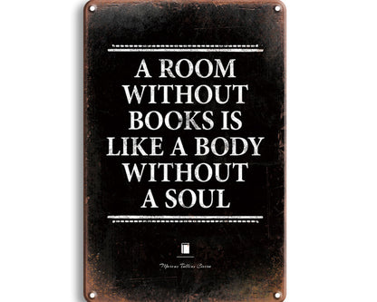 Metalen wandbord | A room without books |