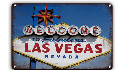 Metalen wandbord | Welcome to fabulous Las Vegas Nevada |