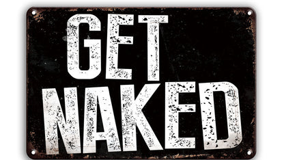 Metalen wandbord | Get naked |