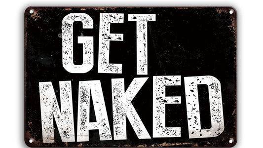 Metalen wandbord | Get naked |