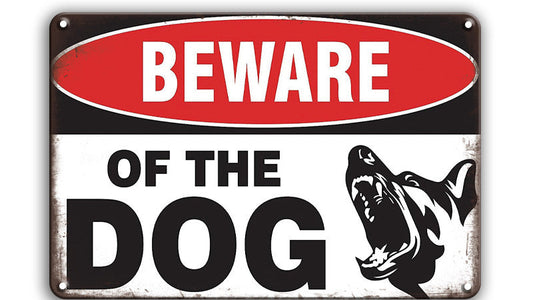 Metalen wandbord | Beware of the dog |