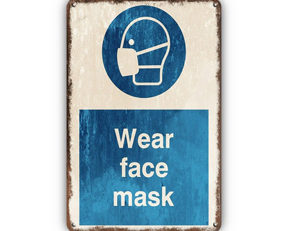 Metalen wandbord | Wear face mask |