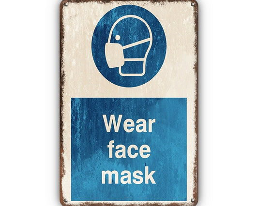 Metalen wandbord | Wear face mask |