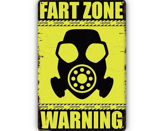 Metalen wandbord | Warning | Fart zone |