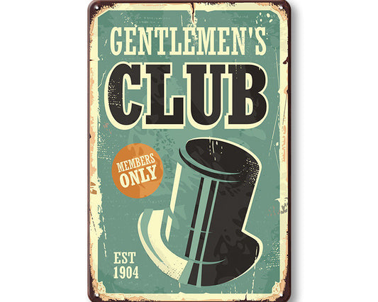 Metalen wandbord | Gentlemen's club |