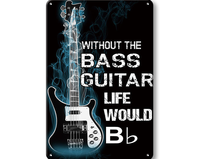 Metalen wandbord | Bass guitar |