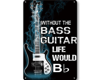 Metalen wandbord | Bass guitar |