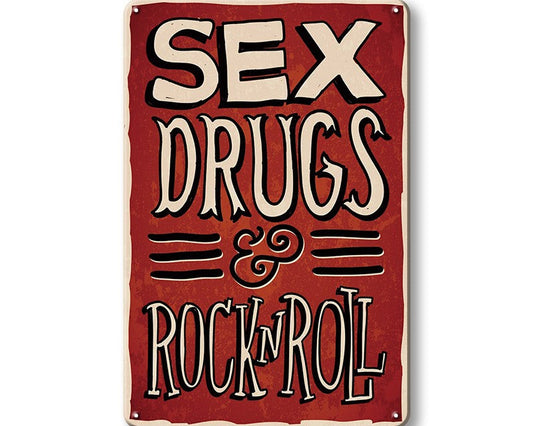 Metalen wandbord | Sex, drugs & rock 'n roll |