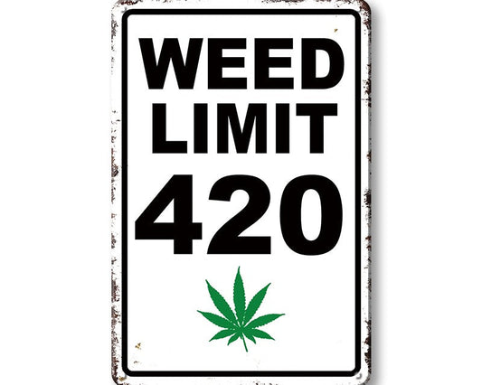 Metalen wandbord | Weed limit 420 |