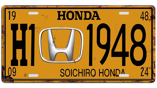 Metalen wandbord | Honda | Kentekenplaat | 15x30cm |