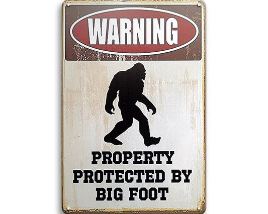 Metalen wandbord | Warning | Property protected by big foot |