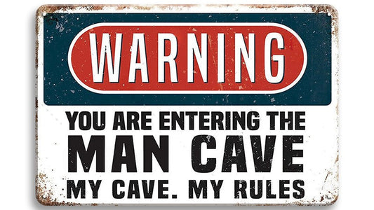Metalen wandbord | Warning | You are entering the man cave |
