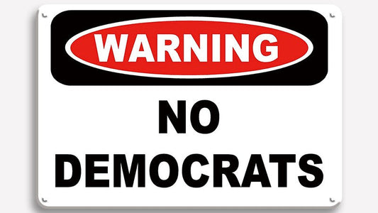 Metalen wandbord | Warning | No democrats |