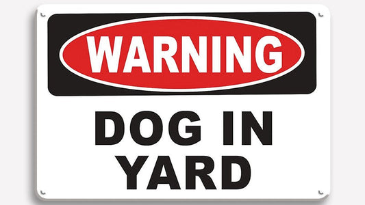 Metalen wandbord | Warning | Dog in yard |