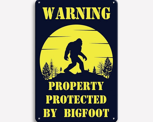 Metalen wandbord | Warning | Property protected by bigfoot |
