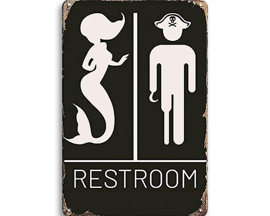 Metalen wandbord | Restroom |