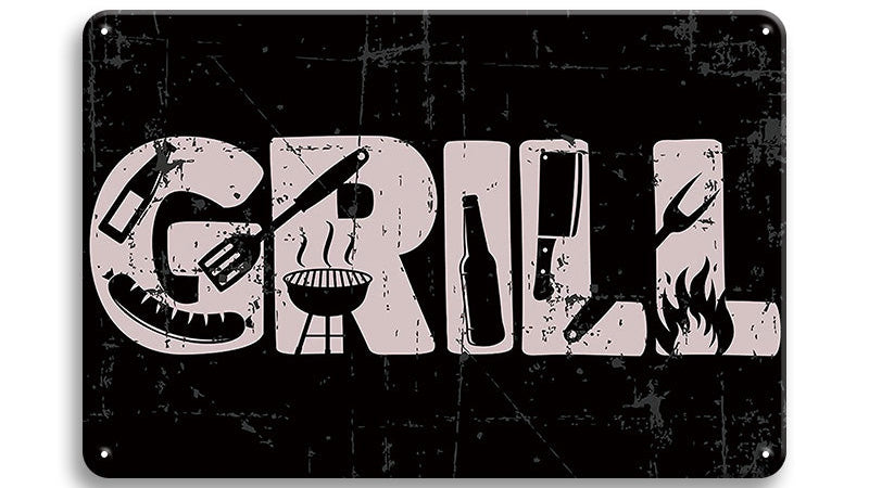 Metalen wandbord | Grill |