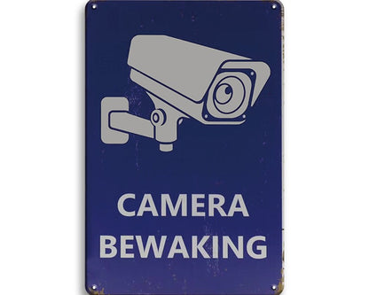 Metalen wandbord | Camera bewaking |