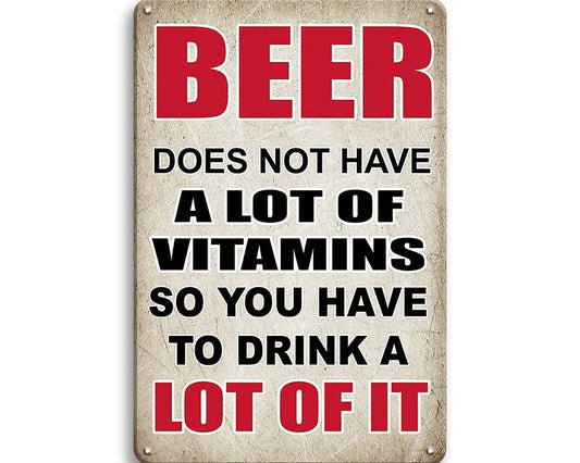 Metalen wandbord | Beer | Does not have a lot of vitamins |