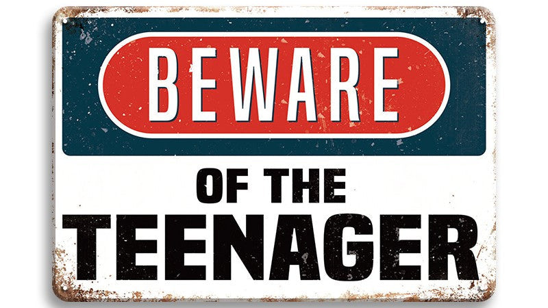 Metalen wandbord | Beware of the teenager |