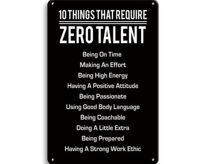 Metalen wandbord | Zero talent |