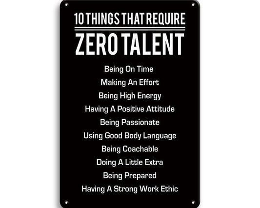 Metalen wandbord | Zero talent |